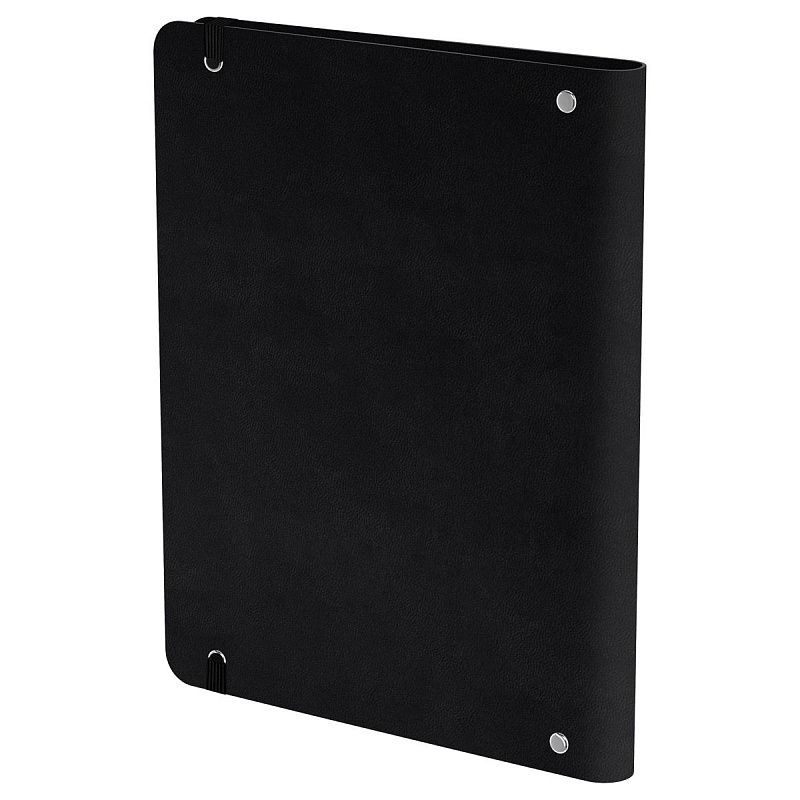 Тетрадь на кольцах А5, 120л., кожзам,  BG "Моно. Черный", иск. кожа, тиснение фольгой, на резинке