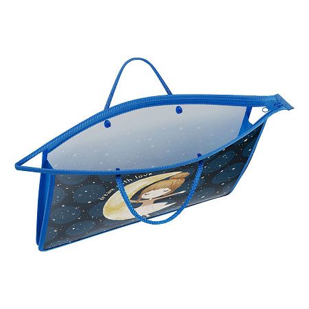 Папка с ручками А4 ArtSpace "Riding on the moon", пластик, на молнии, 75мм 