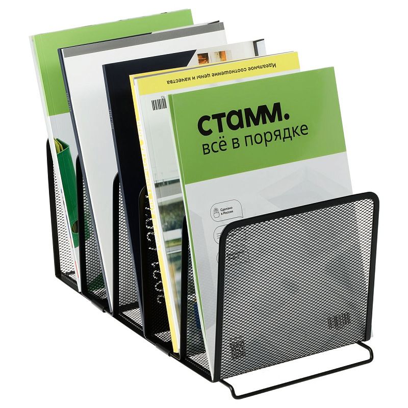 Лоток-сортер вертикальный СТАММ, металл, 5 секций, черный