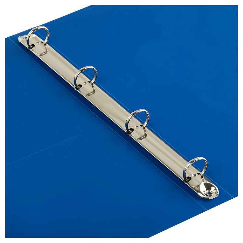 Папка на 4 кольцах OfficeSpace А3, 27мм, 800мкм, горизонтальная, пластик, синяя 