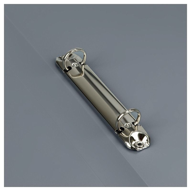 Папка на 2 кольцах СТАММ А4, 25мм, 500мкм, пластик, серая 