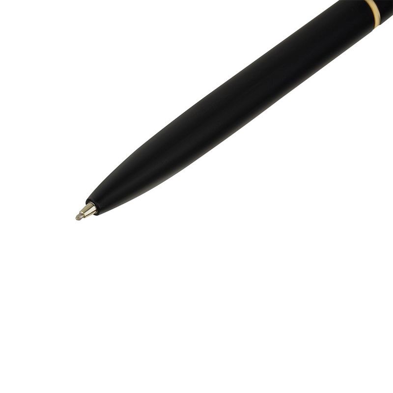 Ручка шариковая Luxor "Sterling" синяя, 0,7 мм, корпус черный/золото, кнопочный механизм, футляр 