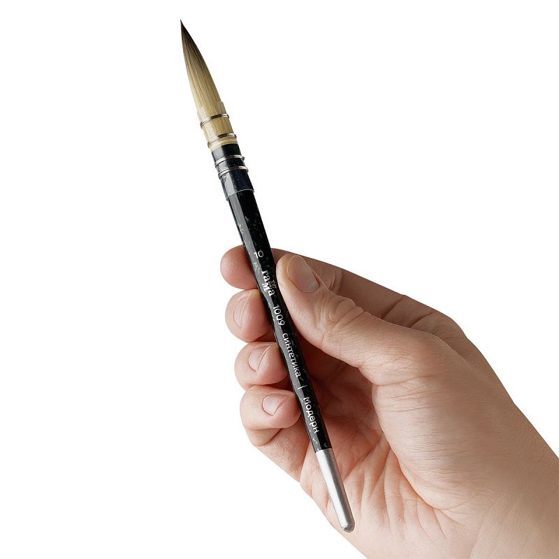 Кисть художественная синтетика Гамма "Модерн", круглая №10, французское крепление, короткая ручка