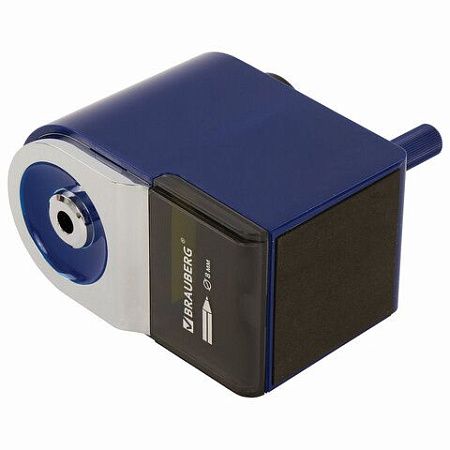 Точилка механическая BRAUBERG "ORIGINAL", для чернографитных и цветных карандашей, крепление к столу, корпус синий, 228480 