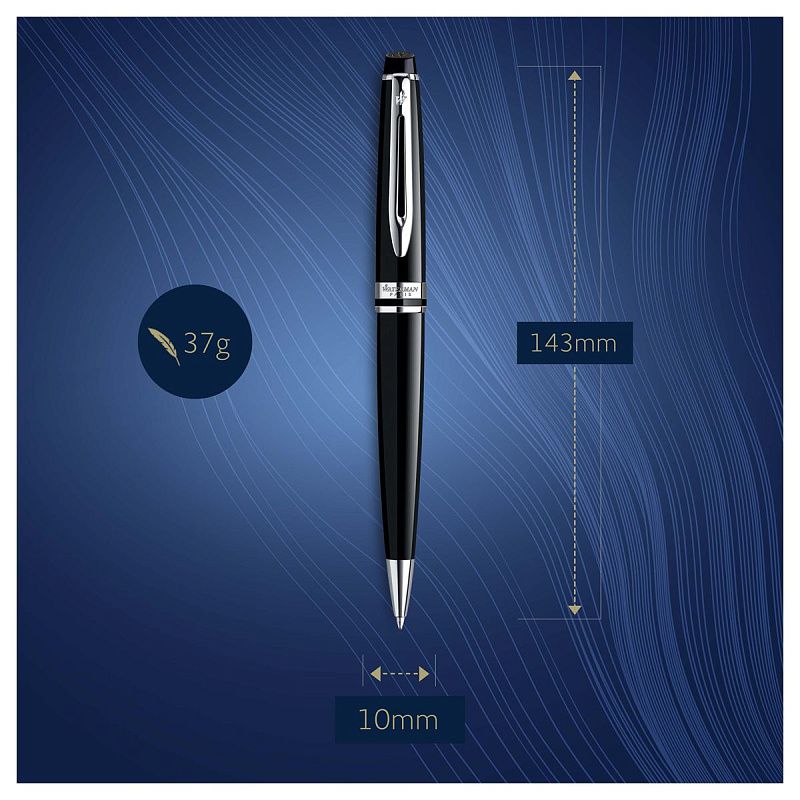 Ручка шариковая Waterman "Expert Black PT" синяя, 1,0мм, подарочная упаковка 