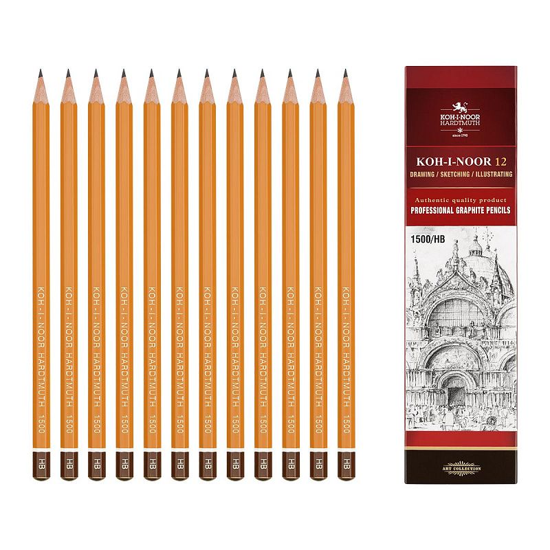 Карандаш ч/г Koh-I-Noor "1500" HB, заточен. 