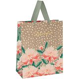 Пакет подарочный 11*14*6,5см MESHU "Flowers", фольга, крафт