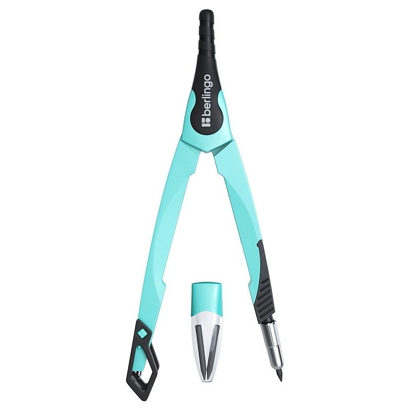 Готовальня Berlingo "Instinct", 2 предмета, циркуль 135мм, мятный, пластиковый футляр 