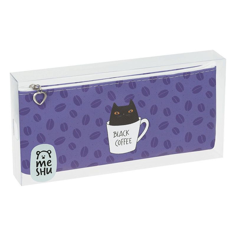 Пенал мягкий 200*85*30 MESHU "Black cat", искусственная кожа 
