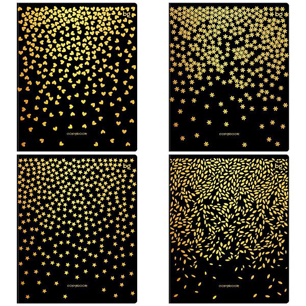 Тетрадь 48л., А5, клетка BG "Звездопад", тиснение фольгой