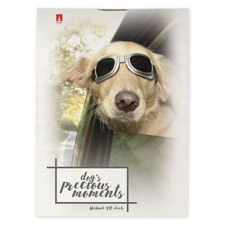 Блокнот А7, 40 л., скоба, ламинированный картон, клетка, Альт, "Щеночки", (4 вида), 3-40-107