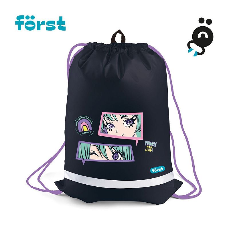 Мешок для обуви 1 отделение Först "Fancy", 360*460мм, вентиляционная сеточка, светоотражающая полоса 