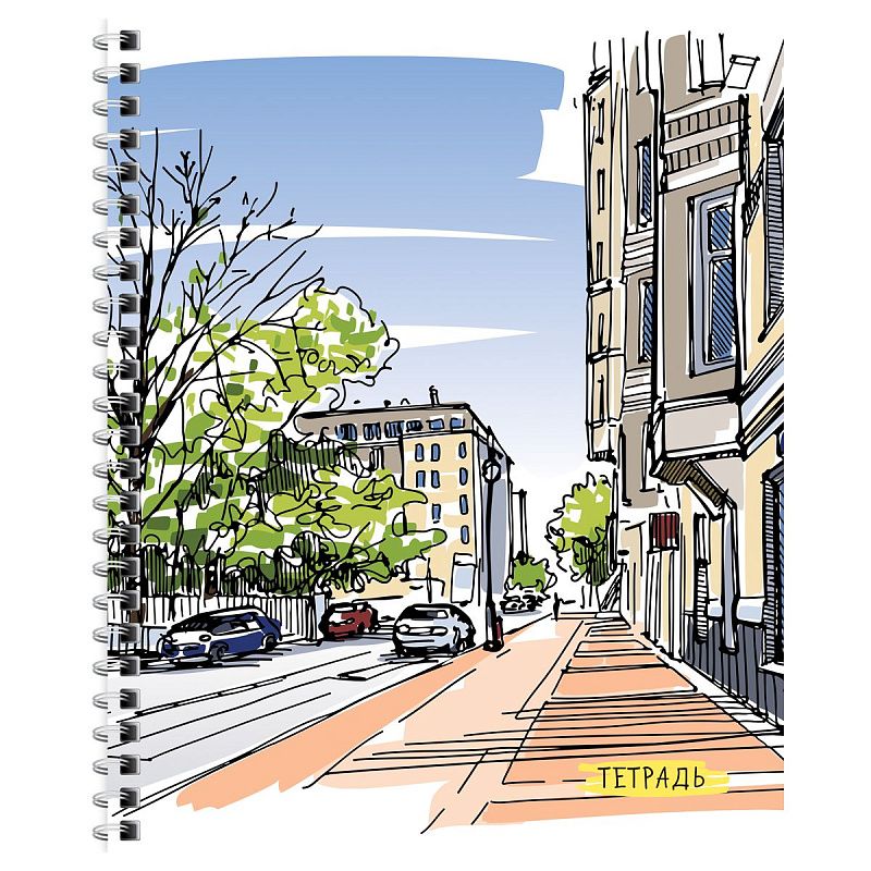 Тетрадь 96л., А5, клетка на гребне BG "Офис", глянцевая ламинация, твердая обложка