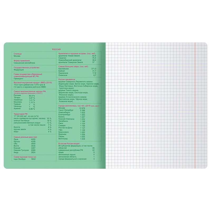 Тетрадь предметная 48л. BG "Информационное поле" - География, soft-touch ламинация, выб. лак