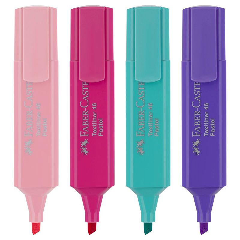 Набор текстовыделителей Faber-Castell "46 Pastel" 4 пастельных цв., 1-5мм, картон. уп. 