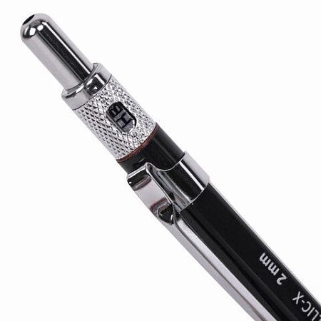 Карандаш механический цанговый 2 мм, HB, BRAUBERG "METALLIC X-20", металлические детали, 181976 