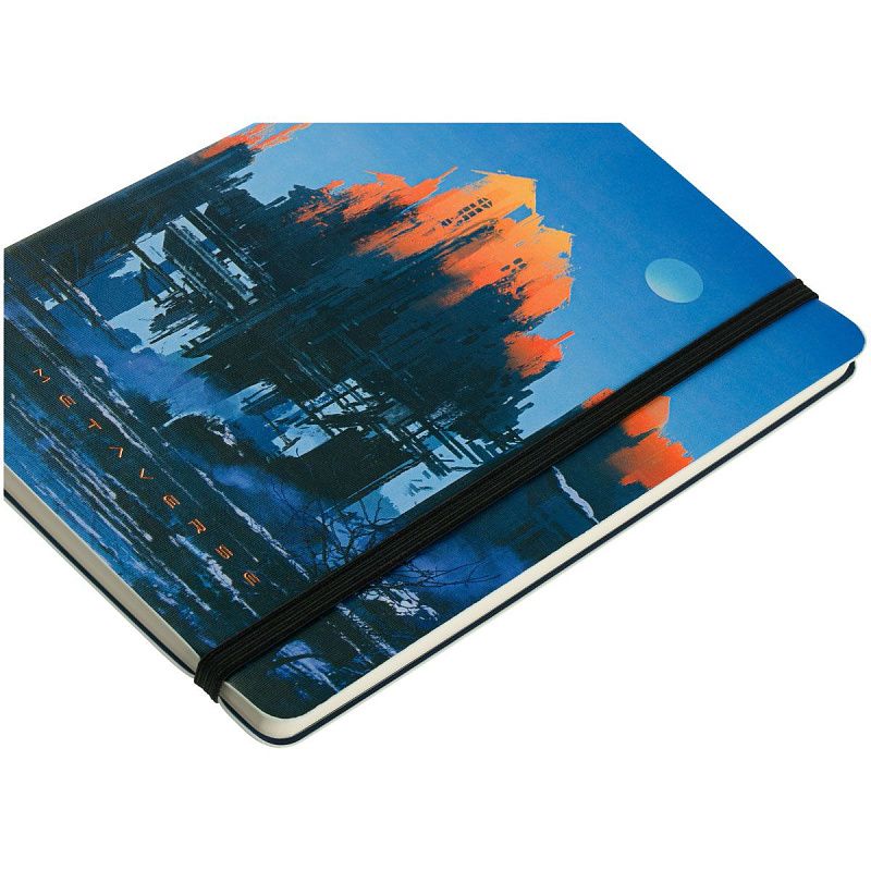 Записная книжка А5 80л. ЛАЙТ, кожзам, Greenwich Line "Future. Fallen city", с резинкой, тиснение фольгой, блок в линию