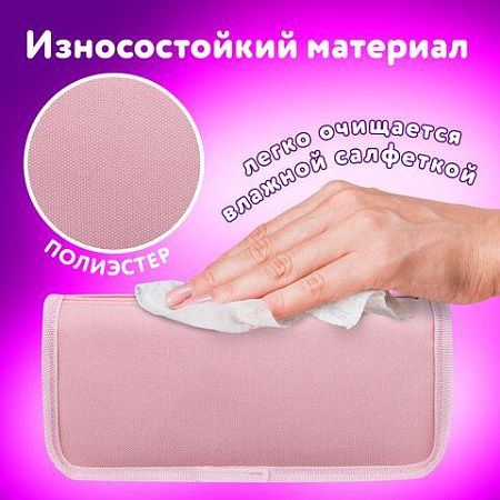 Пенал мягкий ЮНЛАНДИЯ, 2 отделения, полиэстер, "Strawberry shortcake", розовый, 21х9х6 см, 271577 