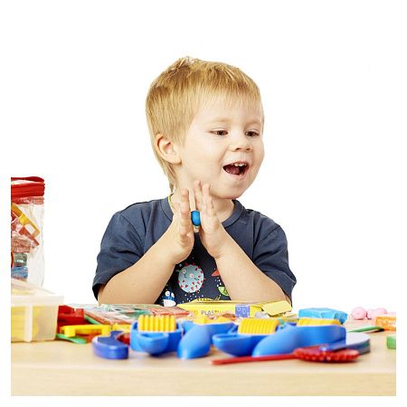 Пластилин JOVI, 06 цветов, 300г, растительный, формочки, стеки, клеенка, в ведре