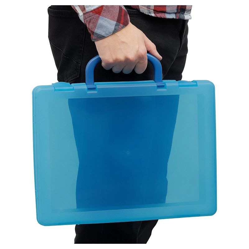 Портфель-кейс 1 отделение СТАММ, А4, 275*375*57мм, на защелках, тонированный голубой 