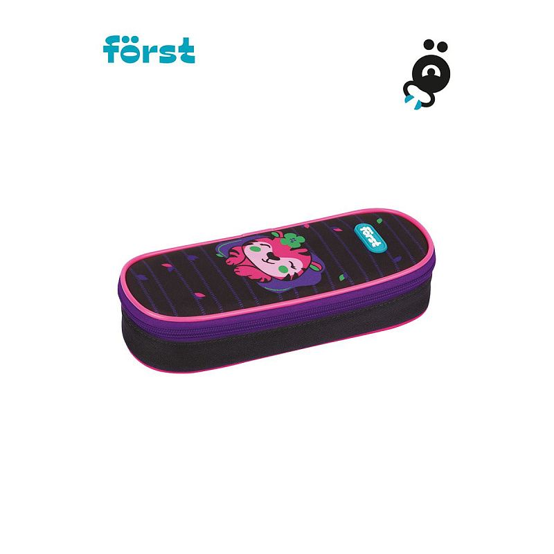 Пенал корпусный 1 отделение, 220*90*45 Först "Pink tiger", полиэстер 