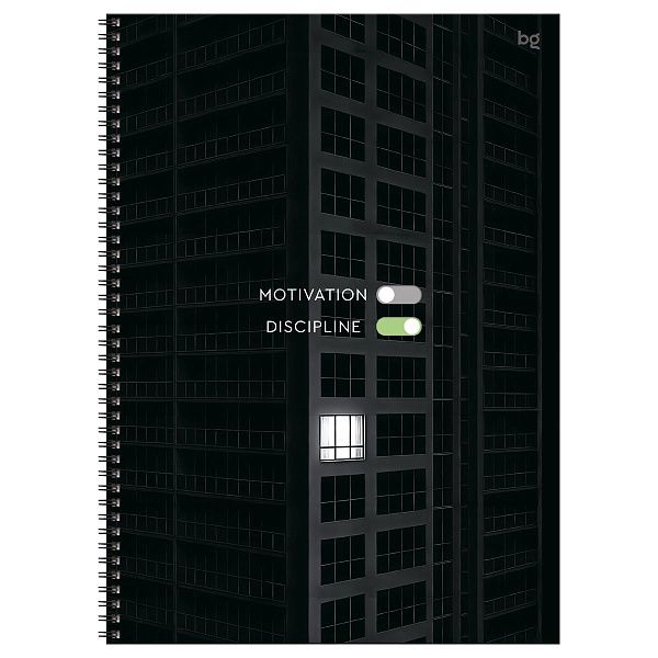 Тетрадь 160л., А4 клетка на гребне BG "Дисциплина", soft-touch ламинация, твердая обложка