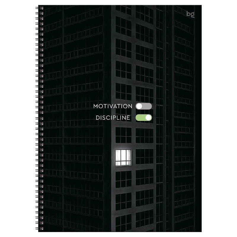 Тетрадь 160л., А4 клетка на гребне BG "Дисциплина", soft-touch ламинация, твердая обложка