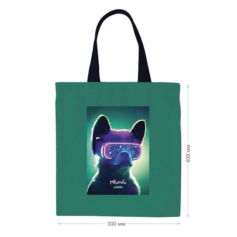 Сумка-шоппер MESHU "MiuMiu", 33*40см, канвас, с карманом 