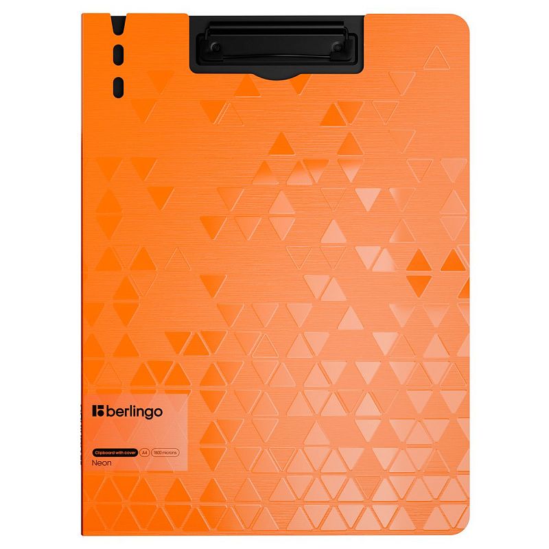 Папка-планшет с зажимом Berlingo "Neon" А4, пластик (полифом), 1800мкм, оранжевый неон 