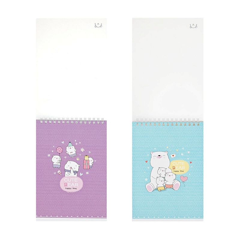 Блокнот А5 60л. на гребне MESHU "Sweet bear", пластиковая обложка