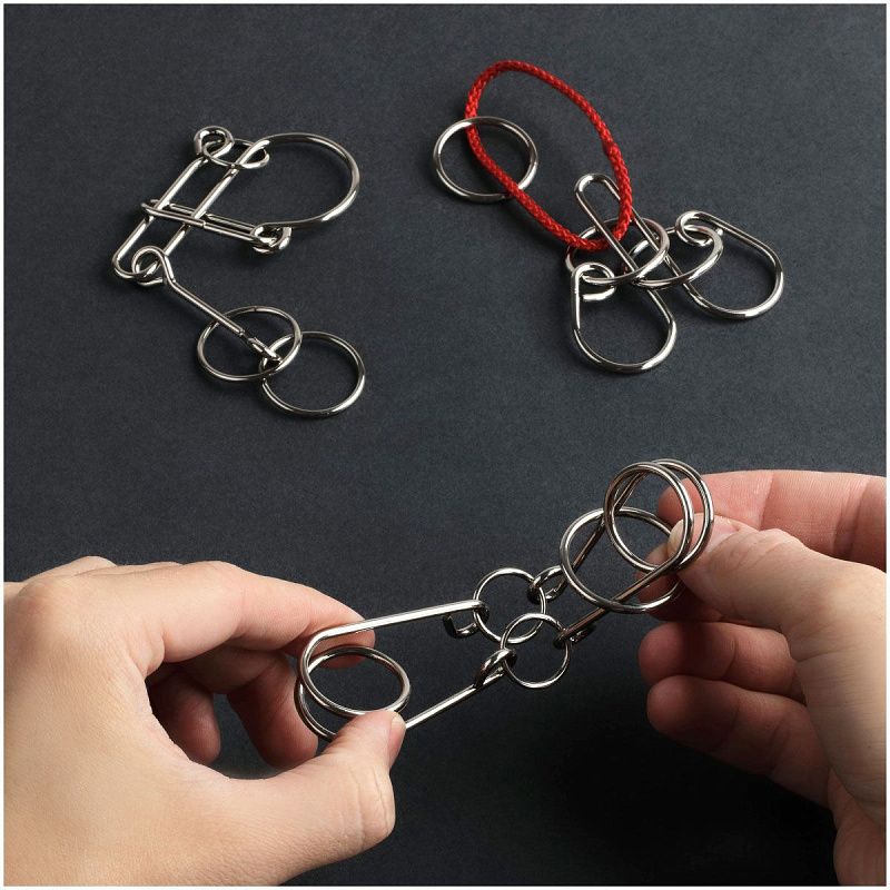 Головоломка металлическая средняя ТРИ СОВЫ, ассорти, 3 уровень сложности 