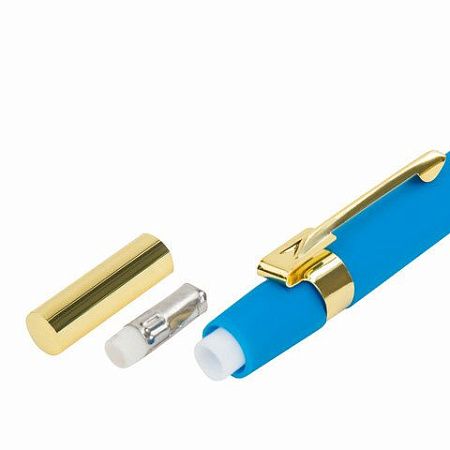 Карандаш механический 0,5 мм + грифели HB 12 штук на блистере, BRAUBERG EXTRA GOLD, корпус SOFT TOUCH, ластик, 181964 