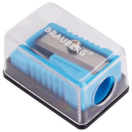 Точилка BRAUBERG "Assistant Mini", с контейнером, пластиковая, корпус ассорти, 228458 