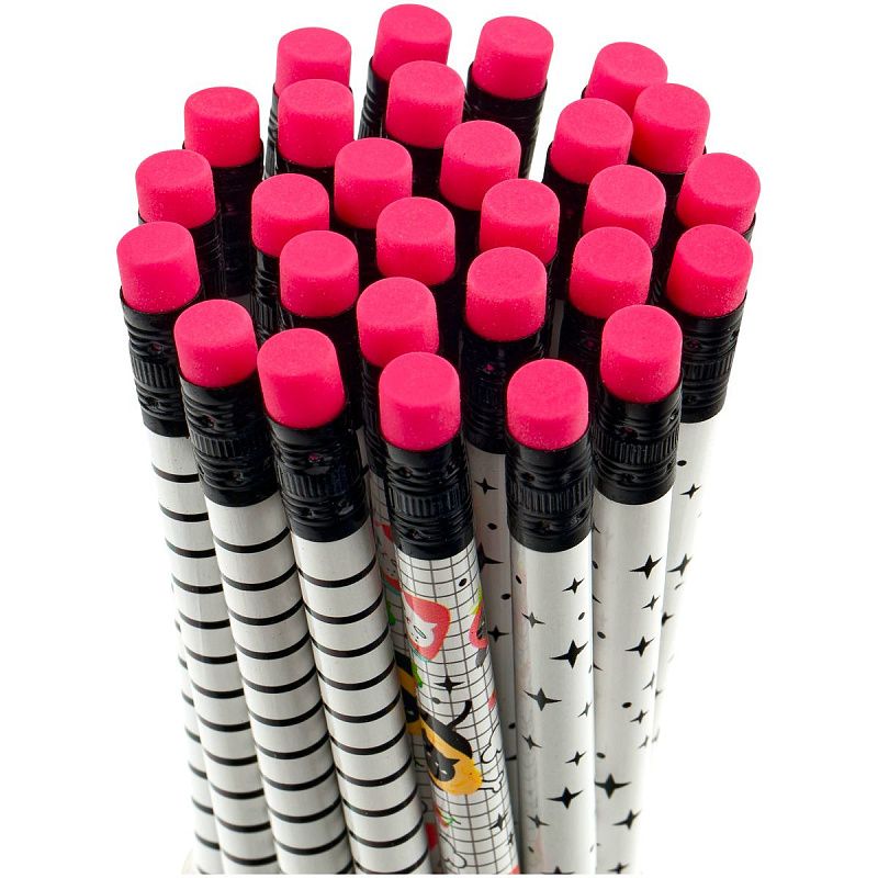 Карандаш ч/г MESHU "Cat paws", HB, заточен., с печатью, с ластиком, ассорти, туба 