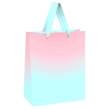 Пакет подарочный 26*32*12см MESHU "Duotone. Mint-Pink gradient", отд. фольгой, матовая ламинация