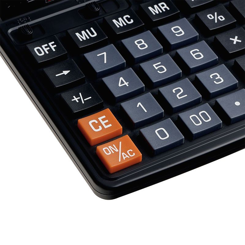 Калькулятор настольный OfficeSpace, 12 разрядов, двойное питание, 143*190*29мм, черный