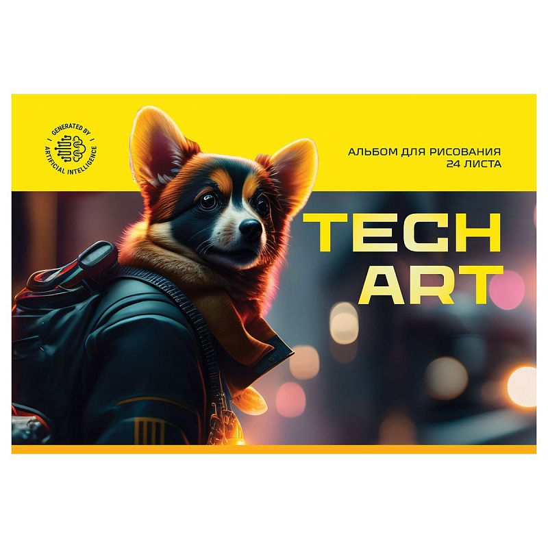 Альбом для рисования 24л., А4, на скрепке BG "TechArt"