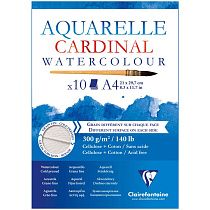 Альбом для акварели, 10л., А4, на склейке Clairefontaine "Cardinal", 300г/м2, торшон, холод. пресс., 30% хлопок Альбом для акварели, 10л., А4, на склейке Clairefontaine "Cardinal", 300г/м2, торшон, холод. пресс., 30% хлопок