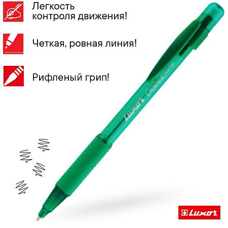 Карандаш механический Luxor "ClickRite" 0,5мм, с ластиком, грип, ассорти 