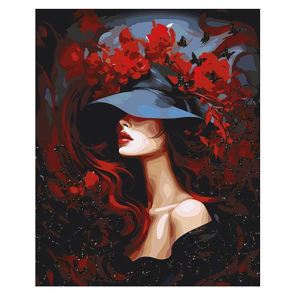 Картина по номерам на холсте с глиттером ТРИ СОВЫ "Загадочность", 40*50, с акриловыми красками и кистями