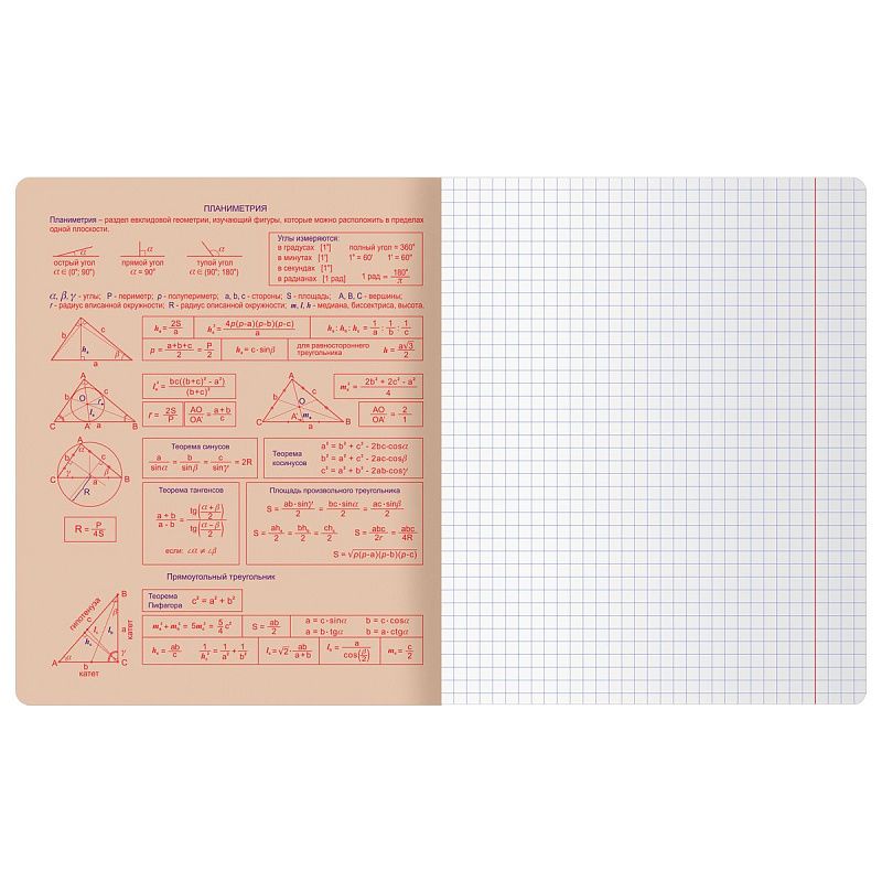 Тетрадь предметная 48л. BG "Информационное поле" - Геометрия, soft-touch ламинация, выб. лак