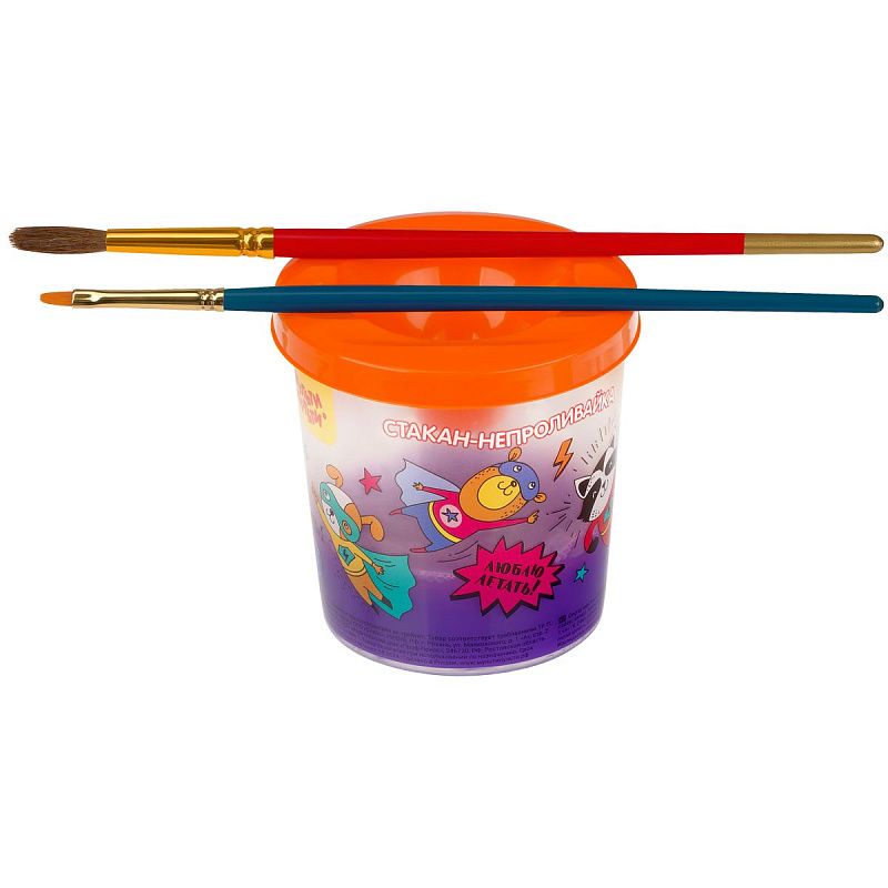 Стакан-непроливайка Мульти-Пульти "Супергерои" (полный 250мл, до уровня 50мл), с рисунком