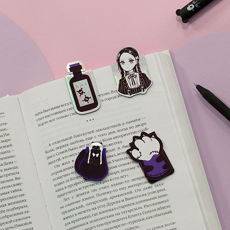 Закладки магнитные для книг, 4шт., MESHU "Catsday", матовая ламинация, фольга 