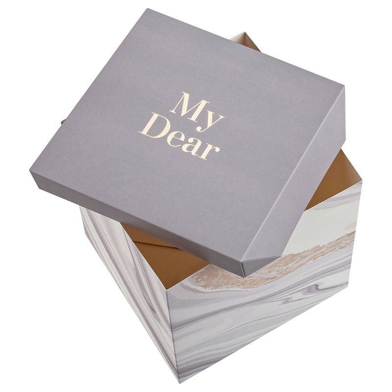 Коробка складная подарочная MESHU "Мрамор", (20*20*20см), отд фольгой