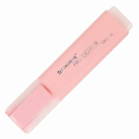 Текстовыделитель BRAUBERG "ORIGINAL PASTEL", ПАСТЕЛЬНЫЙ РОЗОВЫЙ, линия 1-5 мм, 151693 