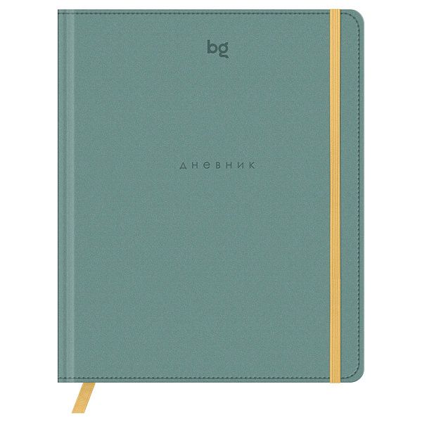 Дневник 1-11 кл. 48л. (твердый) BG "Monocolor. Green", иск. кожа, тиснение, цветн. срез, ляссе, на резинке
