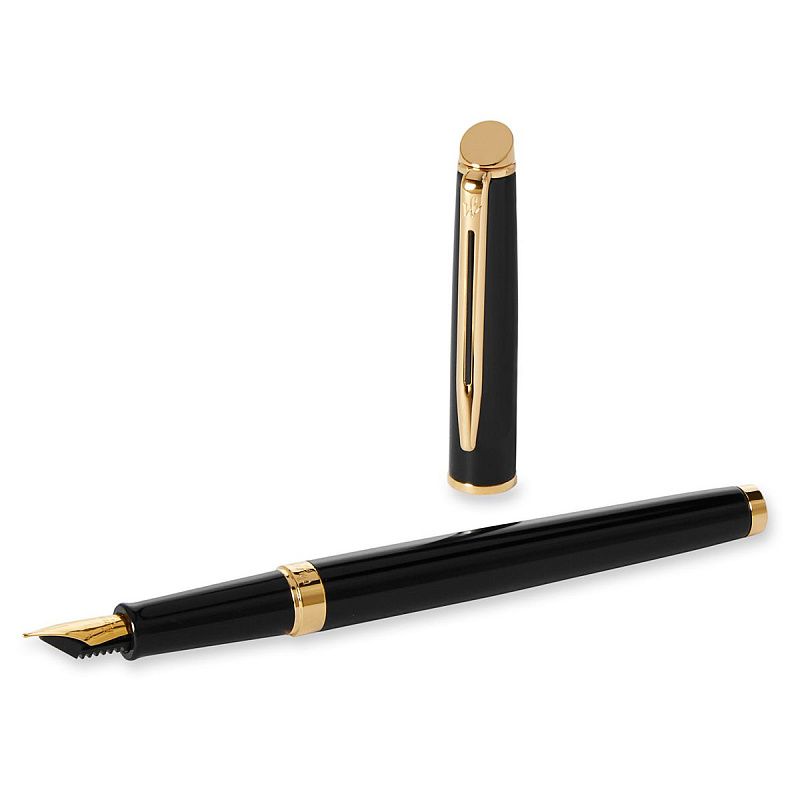 Ручка перьевая Waterman "Hemisphere Mars Black GT" синяя, 0,8мм, подарочная упаковка 