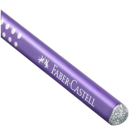 Карандаш ч/г Faber-Castell "Sparkle" B, трехгранный, заточен., жемчужный лиловый 