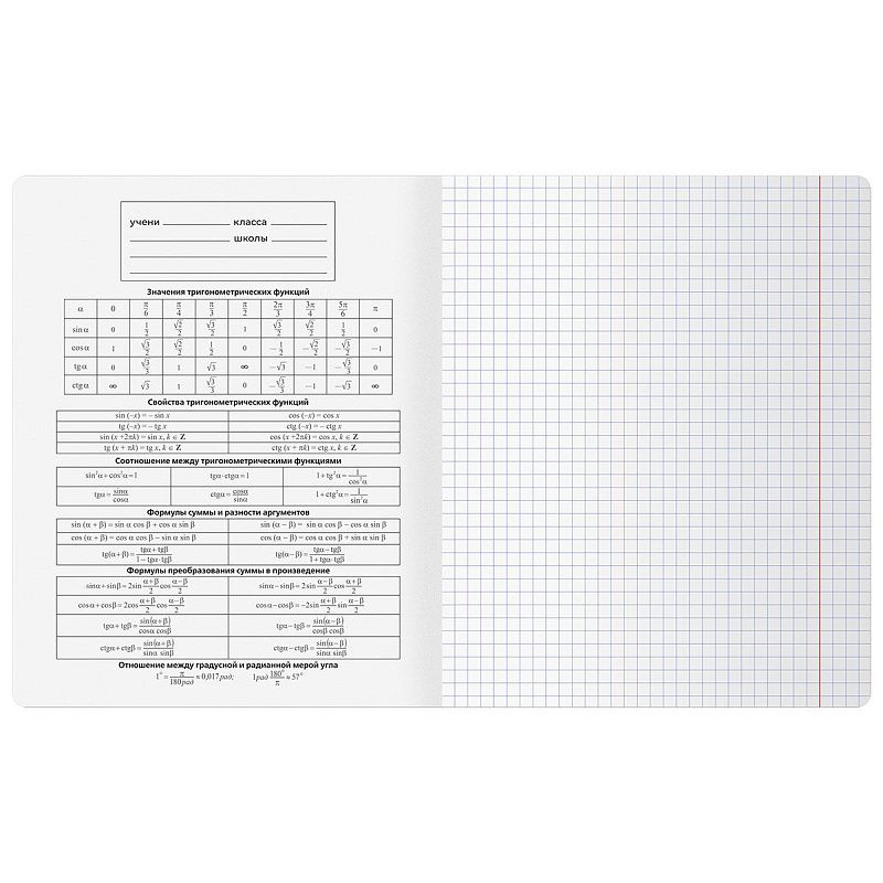 Тетрадь предметная 48л. BG "Минимализм" - Алгебра, выб.лак
