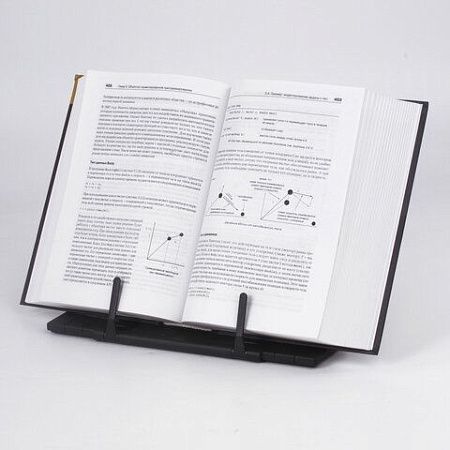 Подставка для книг, учебников BRAUBERG, регулируемый наклон, металл/пластик, черная, 237446 